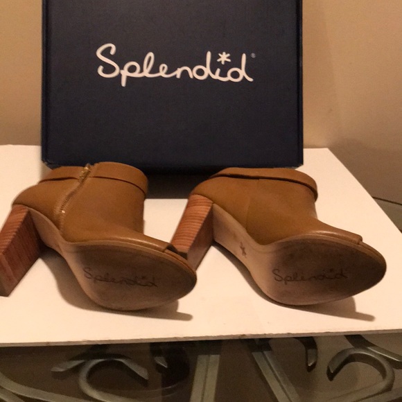 Splendid Tan Jojo Open toe Bootie tumbled leather - Picture 2 of 4